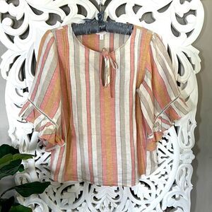 Lauren Conrad Linen Stripe Top